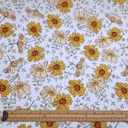Large Retro Daisies Cotton Lawn - Image 3