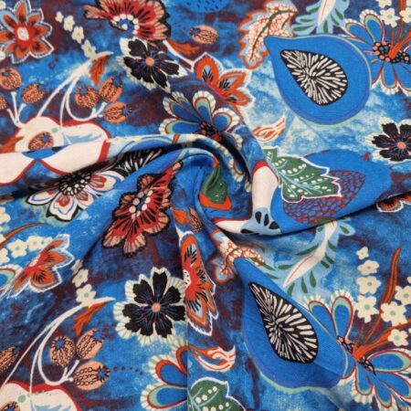 Fruit and Flowers Cotton Linen Look - Image 2