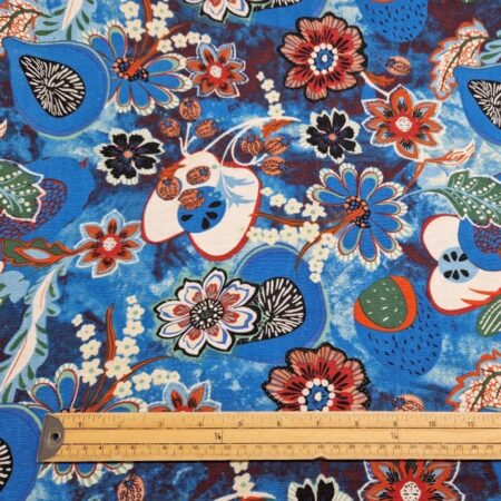Fruit and Flowers Cotton Linen Look - Image 3