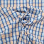 Luna Blue Cotton Seersucker Check