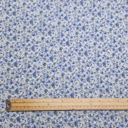 Blue Blooms Polyester Crinkle - Image 3
