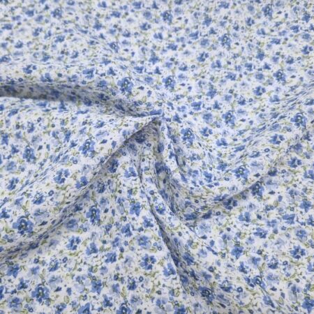 Blue Blooms Polyester Crinkle - Image 2