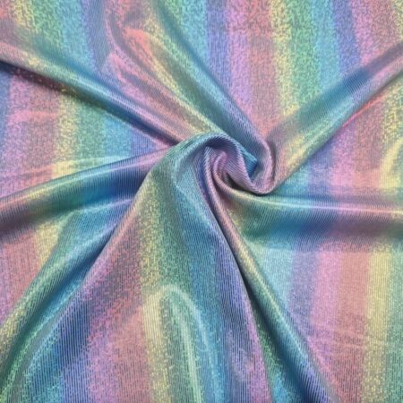 Rainbow Stripe Polyester Stretch - Image 3