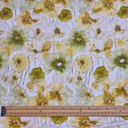 Golden Green Poppies Viscose - Image 2