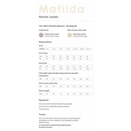 West Yorkshire Pattern Matilda Matinee Jackets - Image 3