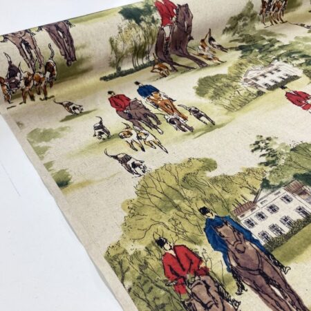 Hunting Scene on Natural Linen Look - Image 10