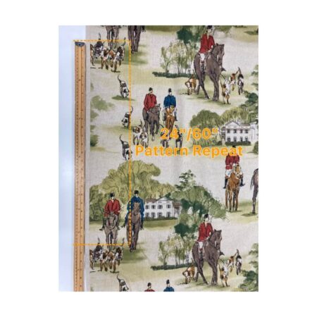 Hunting Scene on Natural Linen Look - Image 3