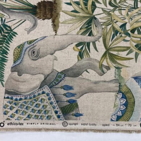 Jaipur Elephant on Natural Linen Look - Image 6