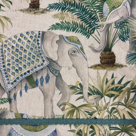 Jaipur Elephant on Natural Linen Look - Image 8