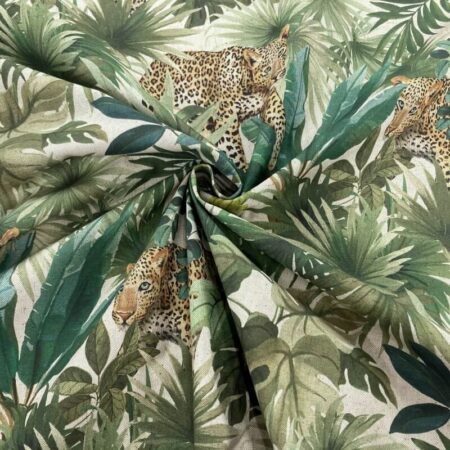 Jaguar Jungle on Natural Linen Look - Image 2