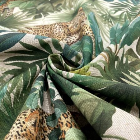 Jaguar Jungle on Natural Linen Look - Image 7