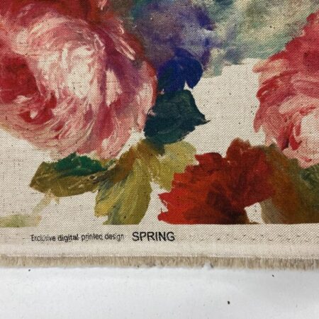 Spring Roses on Natural Linen Look - Image 3