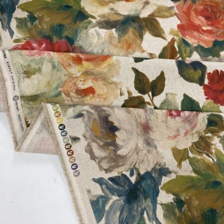 Spring Roses on Natural Linen Look - Image 2