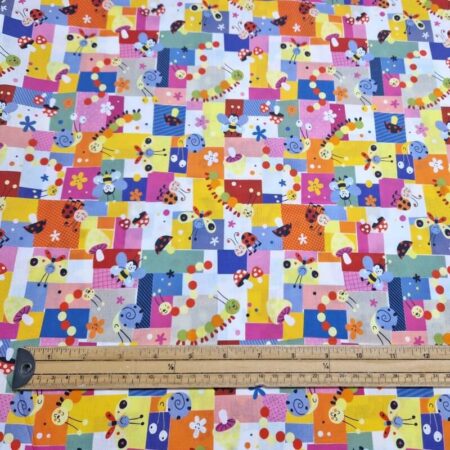 Patchwork Happy Bugs Cotton - Image 3