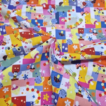 Patchwork Happy Bugs Cotton - Image 2