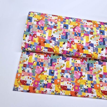 Patchwork Happy Bugs Cotton
