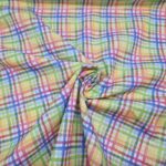 Rainbow Grid Check Cotton
