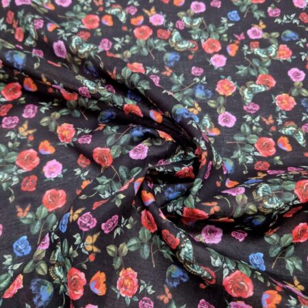 Butterfly Roses Cotton Lawn - Image 2