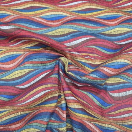 Rainbow Waves Cotton Spandex - Image 2