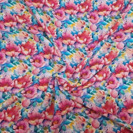 Watercolour Blossom Viscose - Image 3