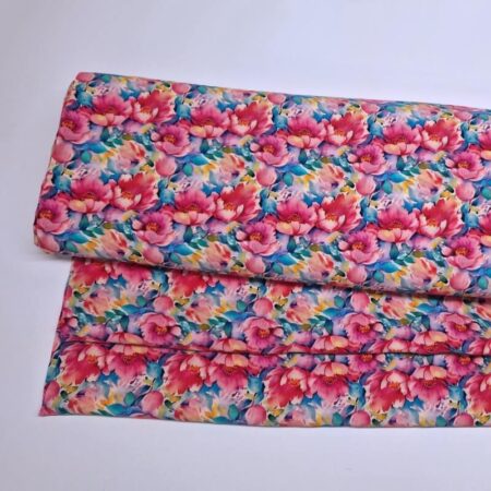 Watercolour Blossom Viscose
