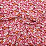 Blooms on Red Viscose