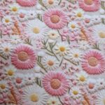 Whimsical Floral Embroidery Effect Cotton