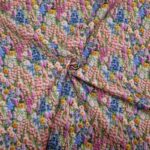 Whimsical Floral Embroidery Effect Cotton