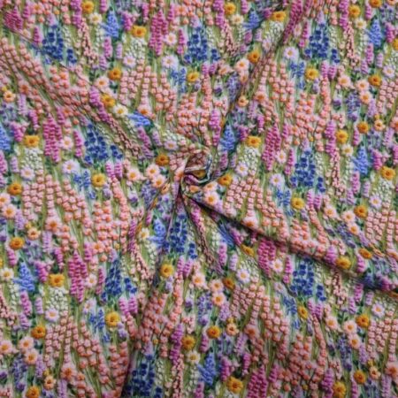 Whimsical Floral Embroidery Effect Cotton - Image 18