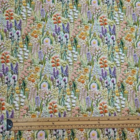 Whimsical Floral Embroidery Effect Cotton - Image 15