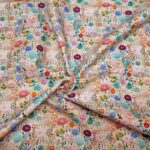 Whimsical Floral Embroidery Effect Cotton