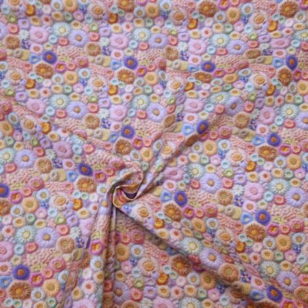 Whimsical Floral Embroidery Effect Cotton - Image 28