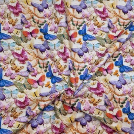 Whimsical Floral Embroidery Effect Cotton - Image 10