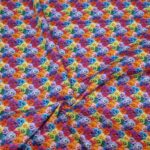 Whimsical Floral Embroidery Effect Cotton