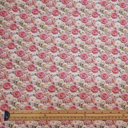 Whimsical Floral Embroidery Effect Cotton - Image 25