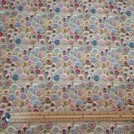Whimsical Floral Embroidery Effect Cotton - Image 23