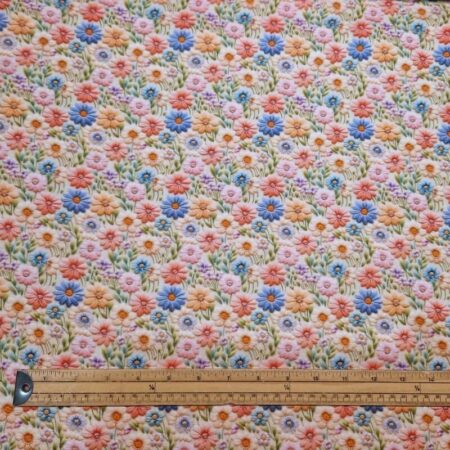 Whimsical Floral Embroidery Effect Cotton - Image 21