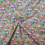 Whimsical Floral Embroidery Effect Cotton