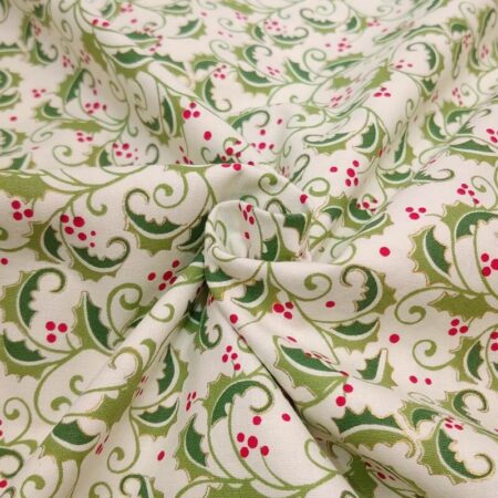 Modern Holly Spray Christmas Patchwork