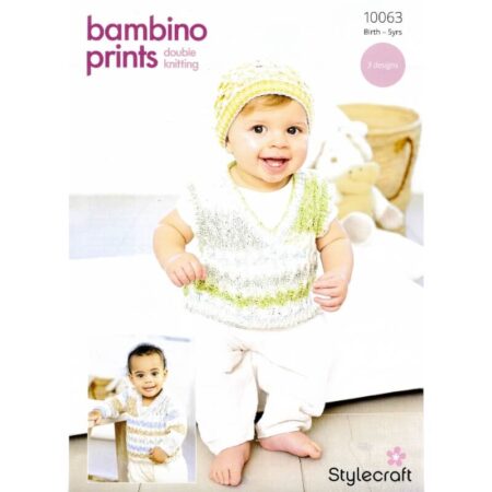 Stylecraft Bambino Prints Tank Top and Hat Pattern 10063