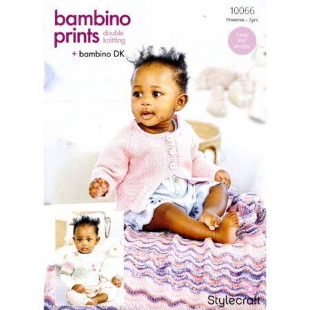 Stylecraft Bambino Prints Cardigans and Blanket Pattern 10066