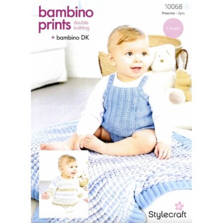 Stylecraft Bambino Prints Sweater, Vest and Blanket Pattern 10068