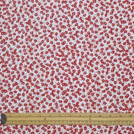 Red Flowers on White Viscose - Image 2