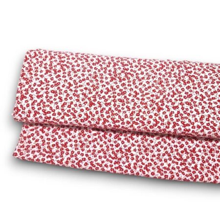 Red Flowers on White Viscose