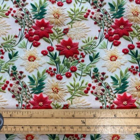 Christmas Embroidery-Look Cotton - Image 6