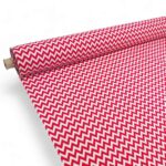 Red and White Zig Zag Polycotton