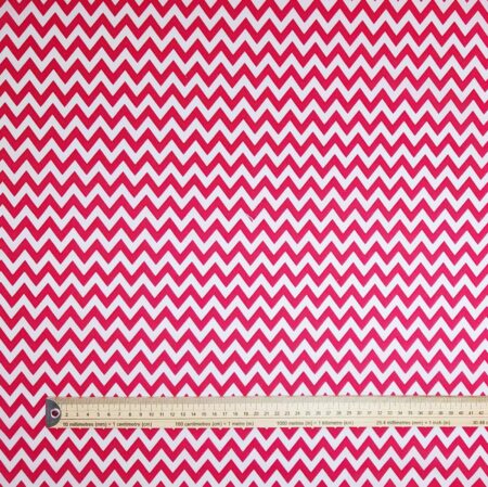 Red and White Zig Zag Polycotton - Image 3