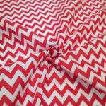 Red and White Zig Zag Polycotton