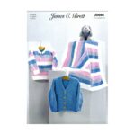 James C Brett Flutterby Sweater, Blanket & Cardigan Pattern JB886