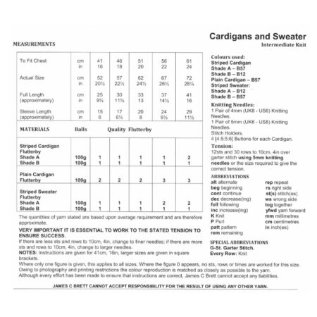 James C Brett Flutterby Cardigans and Sweater Pattern JB888 - Image 2